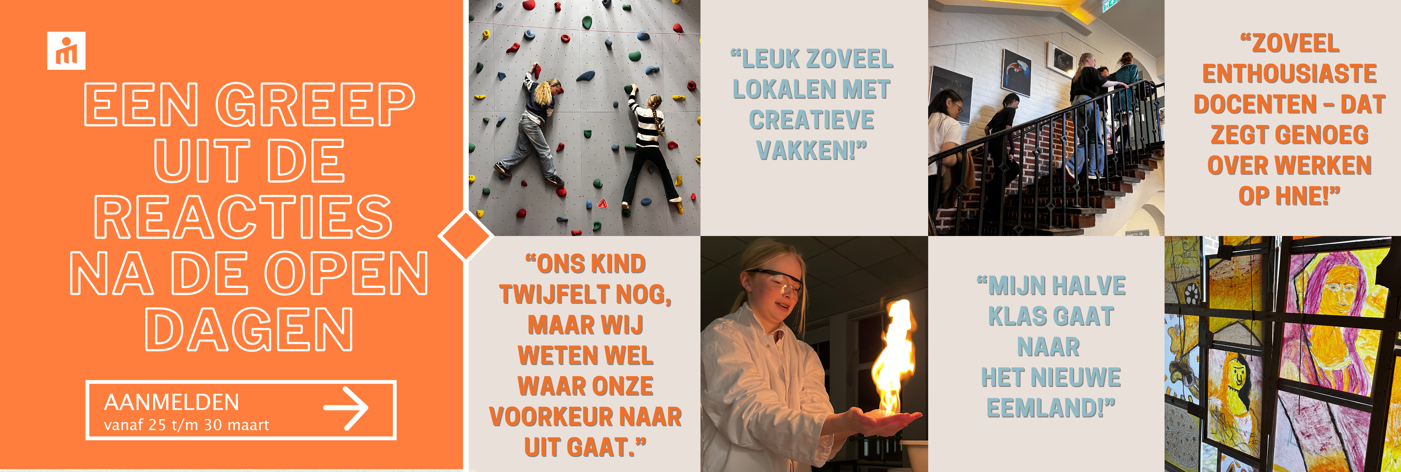 Reacties van ouders na ouders open dagen Het Nieuwe Eemland